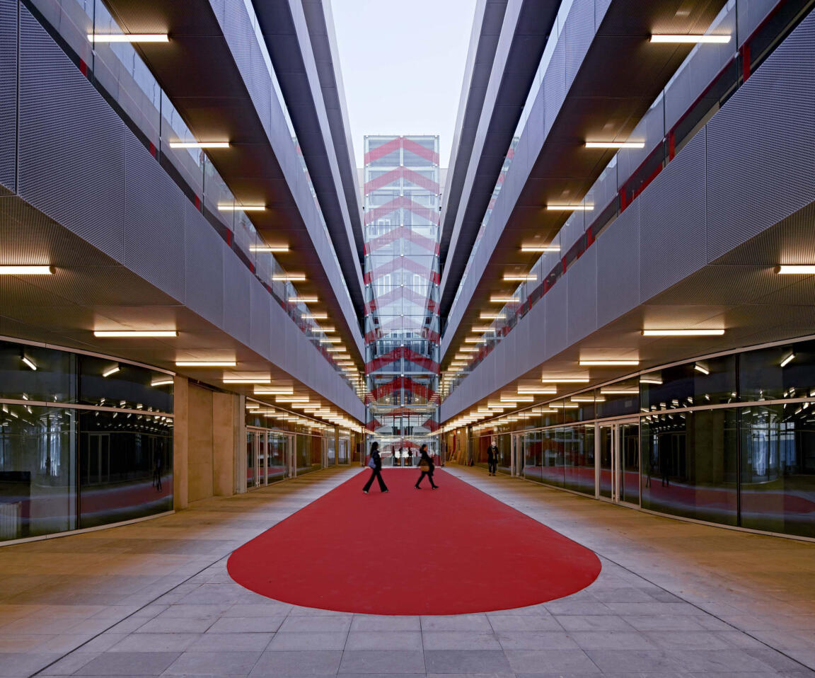 educational architecture, retail, sunken plaza, beijing, vanke school, clou architects